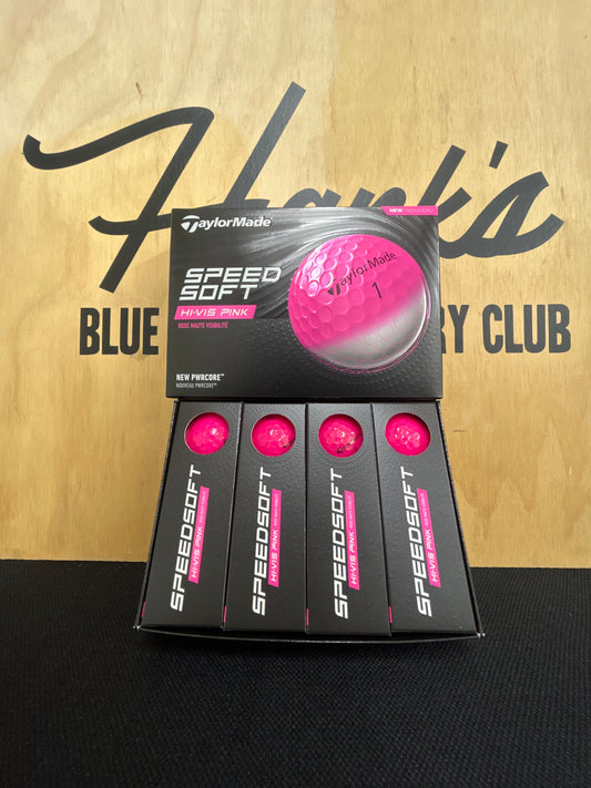 New TaylorMade SpeedSoft HI-VIS Pink Golf Balls