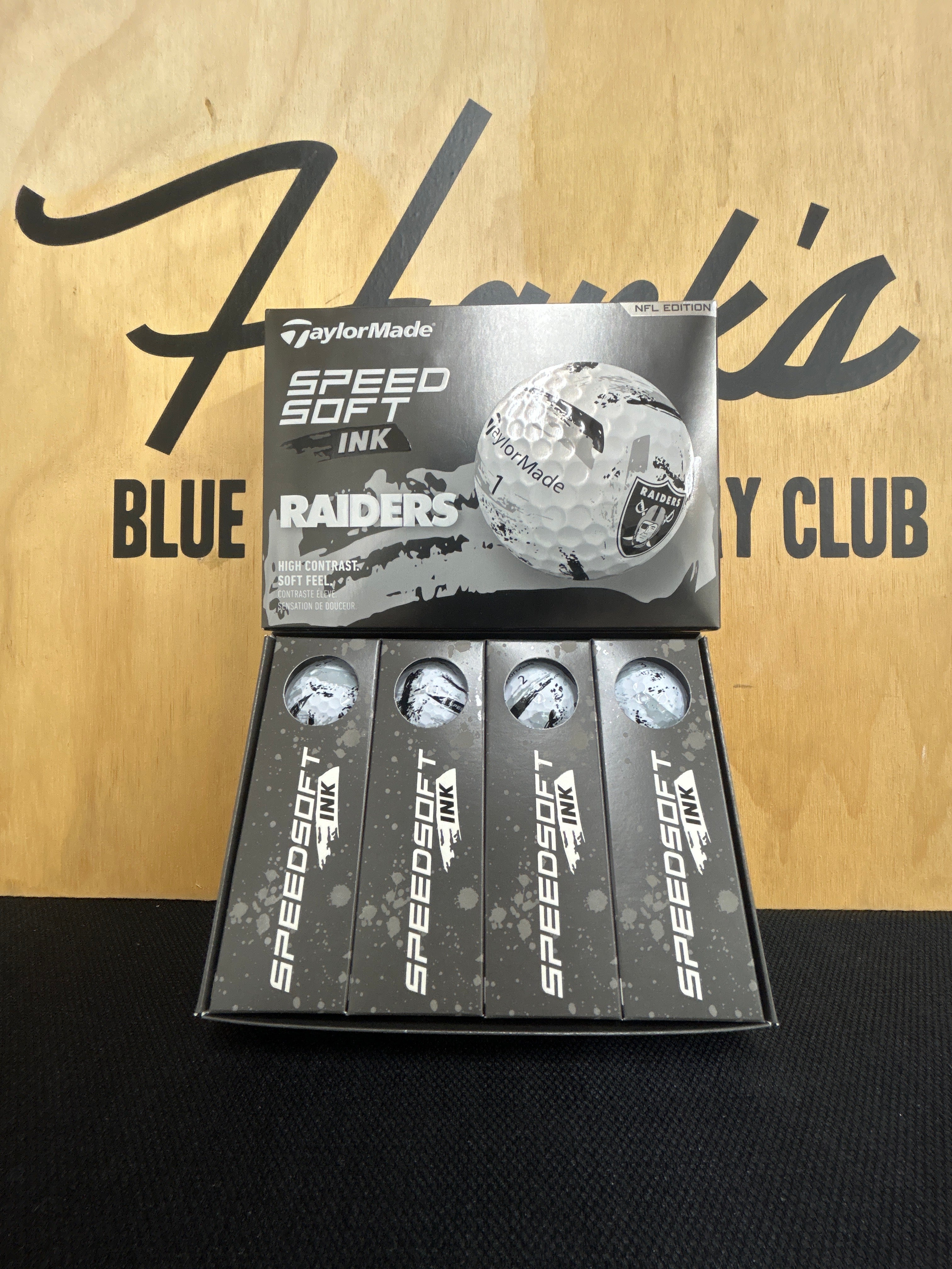 テーラーメイド スピードソフトインク ゴルフボール Raiders New TaylorMade Las Vegas Raiders SpeedSoft Ink Golf Balls – Hanks